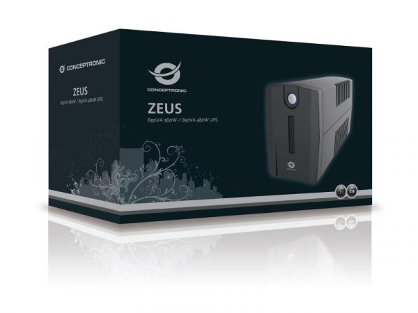 Conceptronic ZEUS02ES 850VA 480W UPS, Schuko x 2, HID USB, - imagine 10