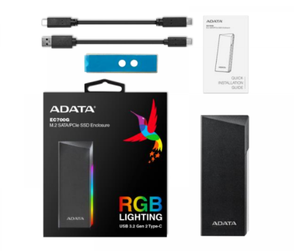 Rack extern SSD/HDD Adata EC700G M.2, USB 3.2 Gen2 Type