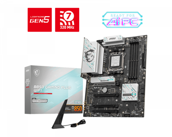 Placa de Baza MSI B850 GAMING PLUS WIFI AM5, 4x