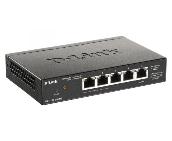 Switch D-Link DGS-1100-05PDV2, 5 port, 10/100/1000 Mbps - imagine 6
