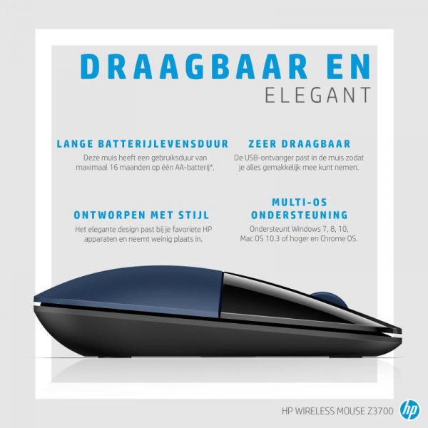 Mouse HP Z3700, Wireless, Dragonfly Blue - imagine 14