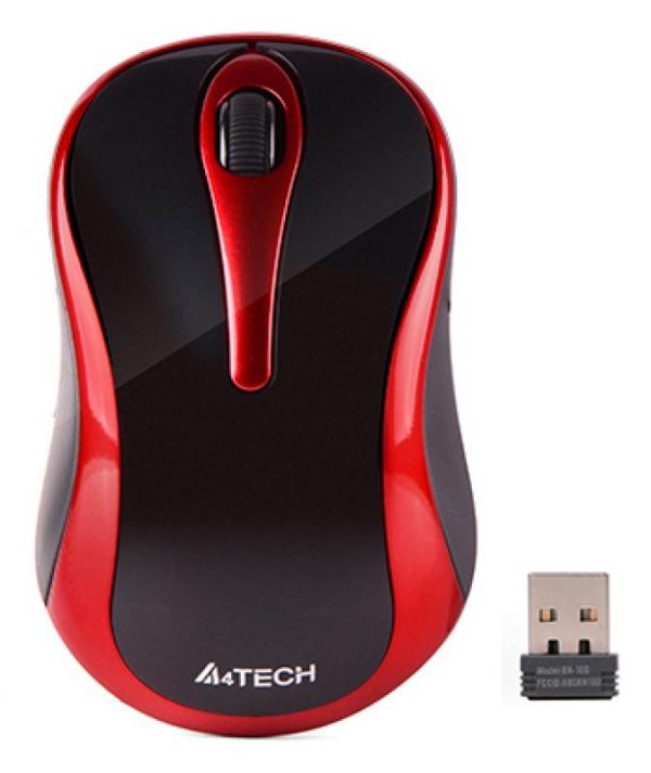 Mouse A4tech, wireless, 1000 dpi, butoane/scroll 3/1, negru/rosu - imagine 7