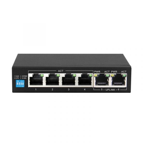 Extralink KRIOS  PoE Switch  4x Gigabit PoE/PoE+ 2x