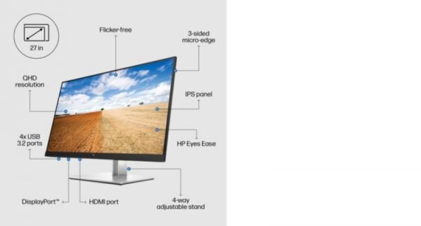 MONITOR LED HP EliteDisplay E27q G4, 27inch, QHD IPS, 5ms, - imagine 15