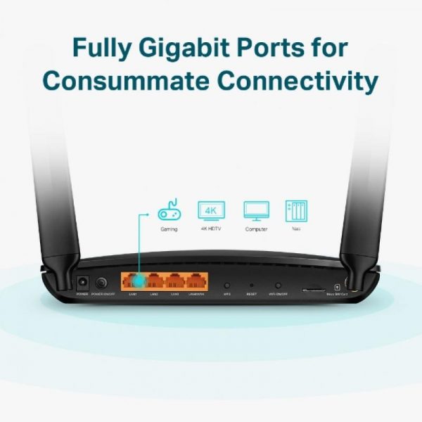 TP-LINK AC1200 Wireless Dual Band 4G + cat6 Router, ARCHER - imagine 8