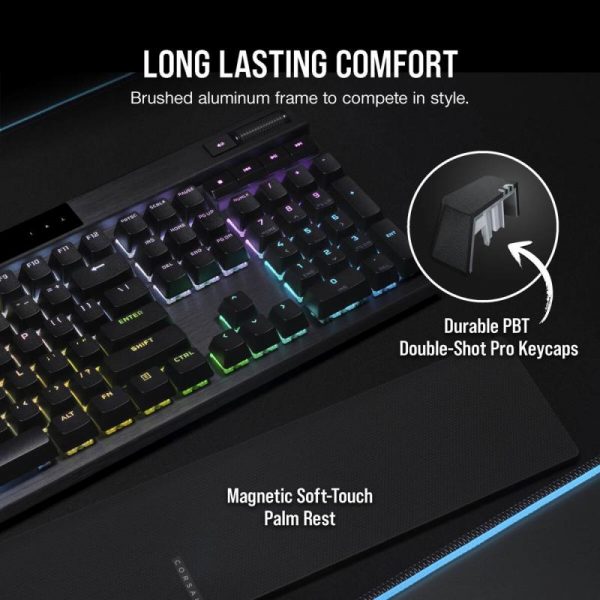Tastatura gaming mecanica CORSAIR K70 PRO RGB Optical with PBT - imagine 8