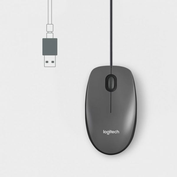 Mouse Logitech M100, optic, interfata USB, rezolutie 1000 DPI, negru - imagine 7