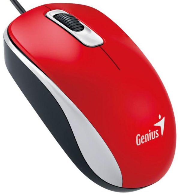 Mouse Genius cu fir, optic, DX110, 1200dpi, rosu, plug and - imagine 4