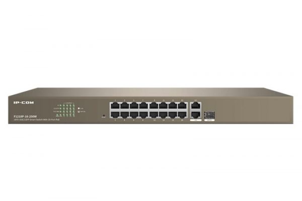 IP-COM switch F1218P-16-250W, 16-Port 10/100Mbps + 2 Gigabit + 1 - imagine 4