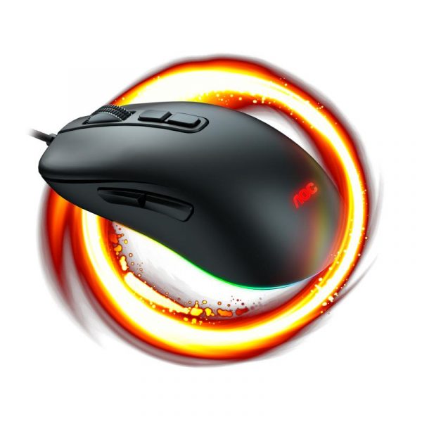 Mouse AOC GM300B, USB 2.0, 6200DPI, 7 butoane, RGB, 1.8m, - imagine 6
