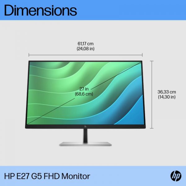 Monitor 27" HP EliteDisplay E27 G5, LED, IPS, FHD 1920x1080, - imagine 13