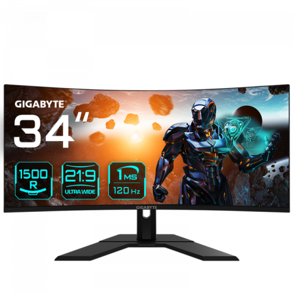 Gigabyte Monitor Gaming 34" GS34WQC, Non-glare, Rezolutie: 3440 x 1440