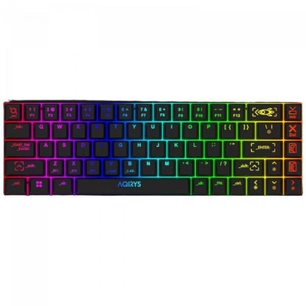 Tastatura mecanica 65% AQIRYS Mira, wireless/bluetooth/wired, switch-uri Outemu Red, 68 - imagine 8