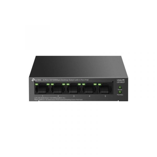 "5-Port 10/100 Mbps Desktop Switch with 4-Port PoE PORT: 4× - imagine 6
