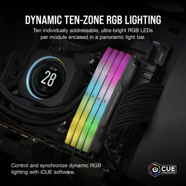 Memorie RAM Corsair Vengeance RGB 32GB DDR5 5200MHz CL40 Kit - imagine 14
