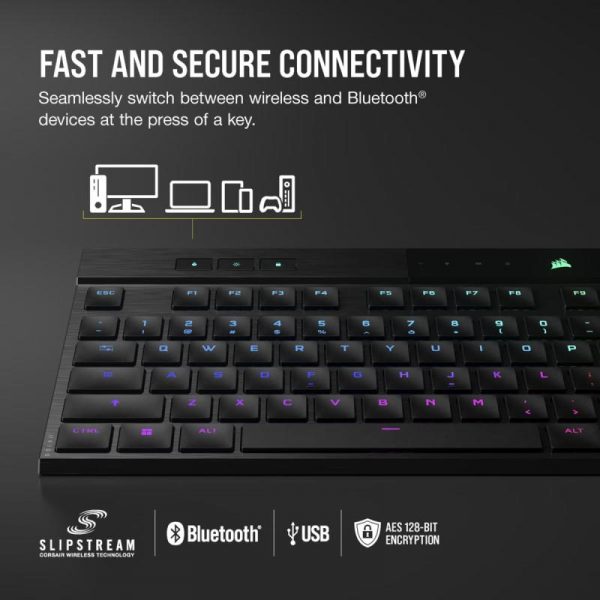 CORSAIR K100 AIR WIRELESS RGB ULTRA-THIN MECHANICAL, negru  Full - imagine 11