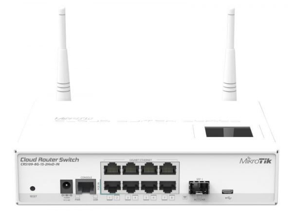 SWITCH MIKROTIK CRS109-8G-1S-2HND-IN, 8xLAN Gigabit, 1x SFP cage, LCD ,1000mW - imagine 4