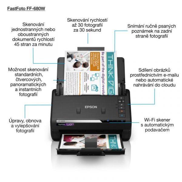 Scanner Epson FASTFOTO FF-680W, dimensiune A4, tip sheetfed, viteza scanare: - imagine 9