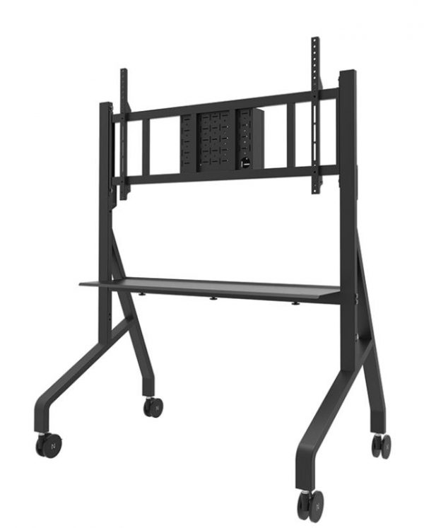 Stand podea mobil/fix Neomounts FL50-575BL1; pentru display-uri cu diagonale 65"-110", - imagine 6