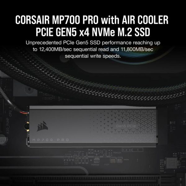 SSD CORSAIR MP700 PRO 2TB Air Cooler PCIe Gen5 x4 - imagine 15