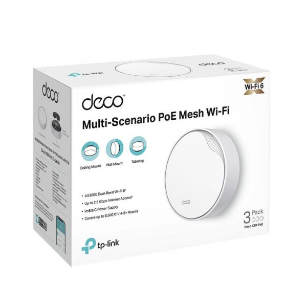 TP-Link AX3000 whole home mesh Wi-Fi 6 System, Deco X50-POE(3-pack); - imagine 10