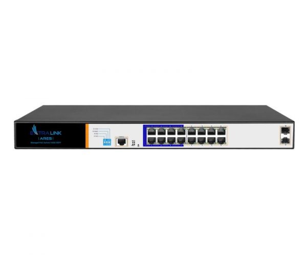 Extralink ARES  PoE Switch  16x Gigabit PoE/PoE+ 2x