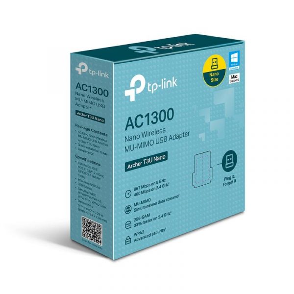 TP-link AC1300 Mini Adaptor USB Wireless MU-MIMO, ARCHER T3U Nano; - imagine 10