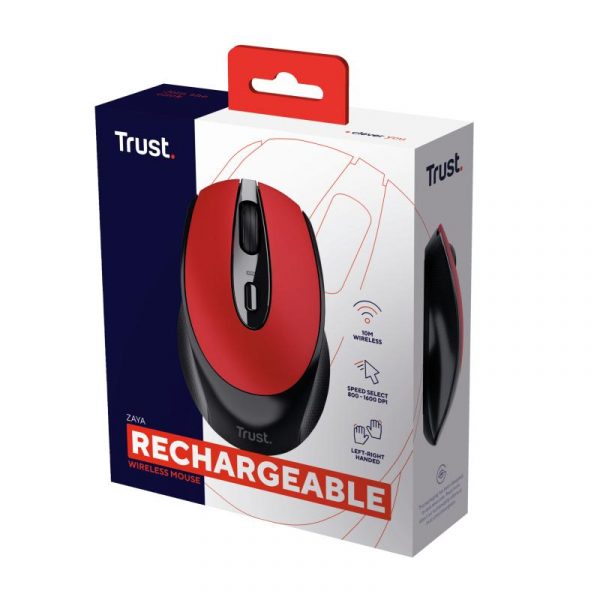 Mouse Trust Zaya Rechargeable Wireless, red - imagine 10
