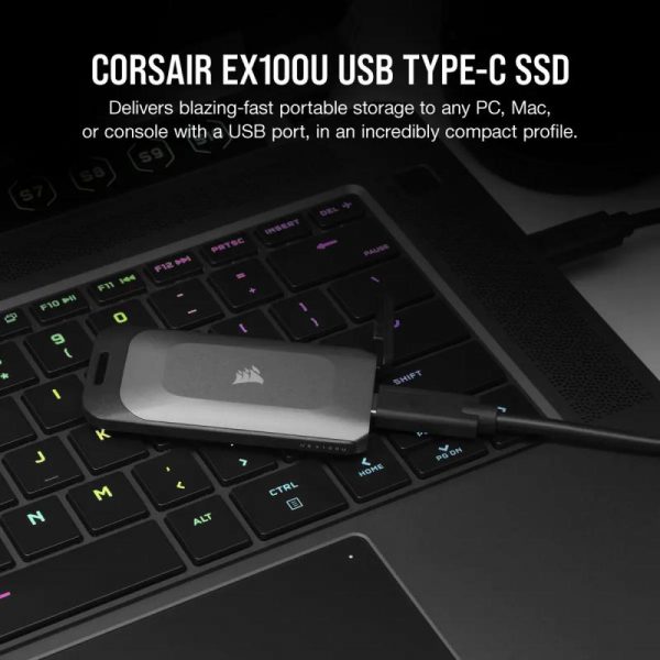 SSD Portabil Corsair EX100U 1TB, viteza de citire 1600MB/s, viteza - imagine 6