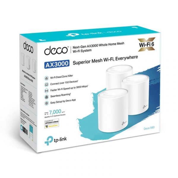 TP-Link AX5400 whole home mesh Wi-Fi 6 System, Deco X60(3-pack); - imagine 6