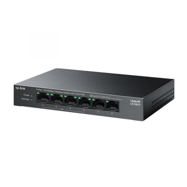 "6-Port 10/100 Mbps Desktop Switch with 4-Port PoE PORT: 4× - imagine 9