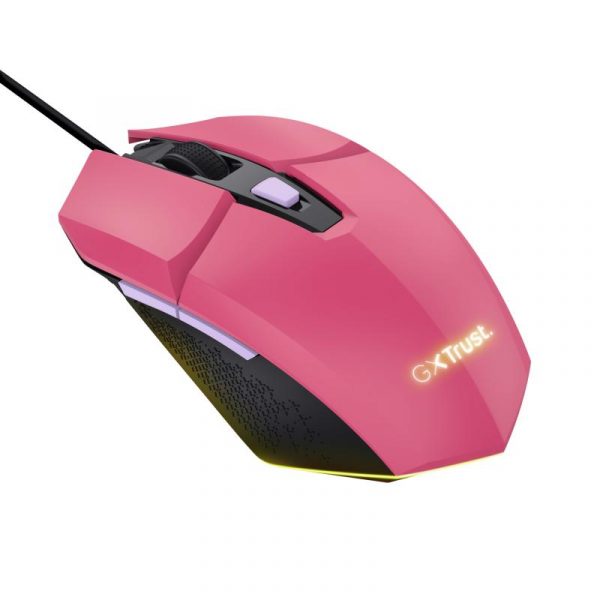 Mouse Trust GXT110W Felox cu fir,  6400 DPI, roz - imagine 9
