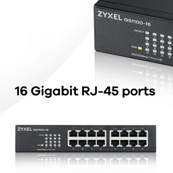 Switch ZYXEL GS1100-16, 16-port, 10/100/1000 Mbps - imagine 13