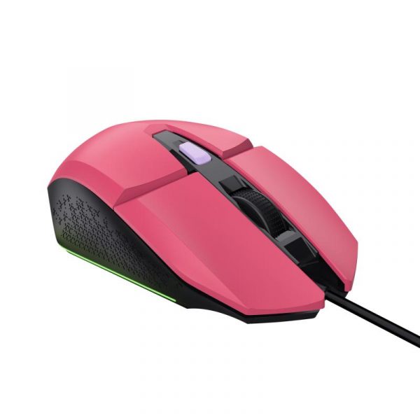 Mouse Trust GXT110W Felox cu fir,  6400 DPI, roz - imagine 8