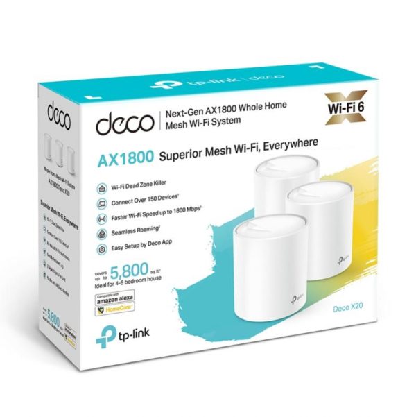 TP-Link AX1800 whole home mesh Wi-Fi 6 System, Deco X20(3-pack); - imagine 6