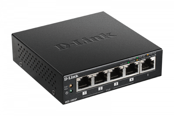 Switch D-Link DGS-1005P, 5 Port, 10/100/1000 Mbps - imagine 3