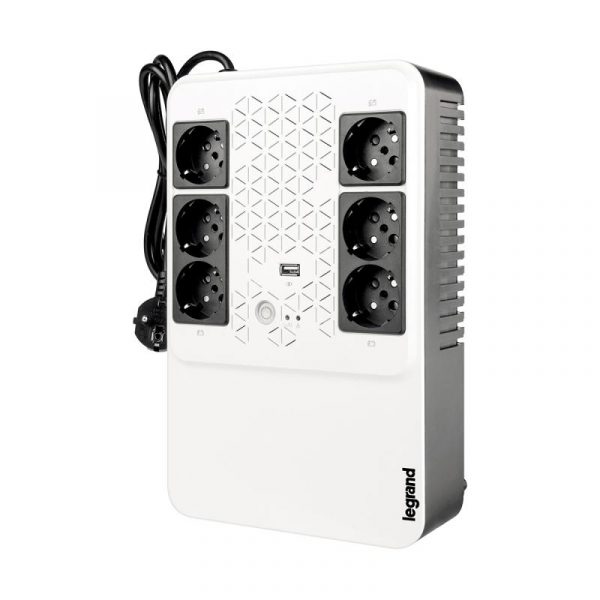 UPS Legrand MULTIPLUG 600, 600VA/360W, 6x German standard sockets, USB - imagine 3
