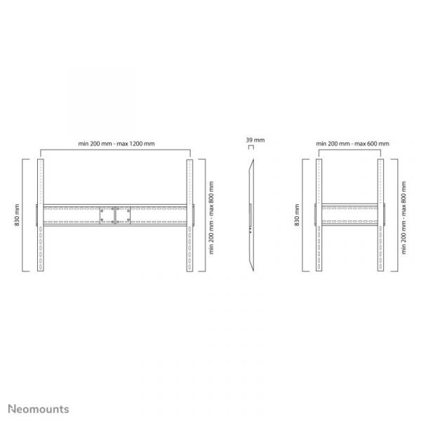 Suport perete Neomounts LFD-W1500; pentru display-uri cu diagonale 60"-100", sistem - imagine 7