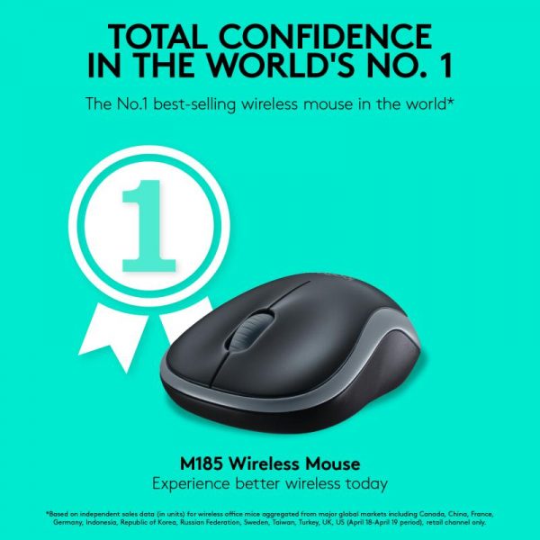 Mouse Logitech M185 Wireless, rezolutie 1000 DPI, negru - imagine 13