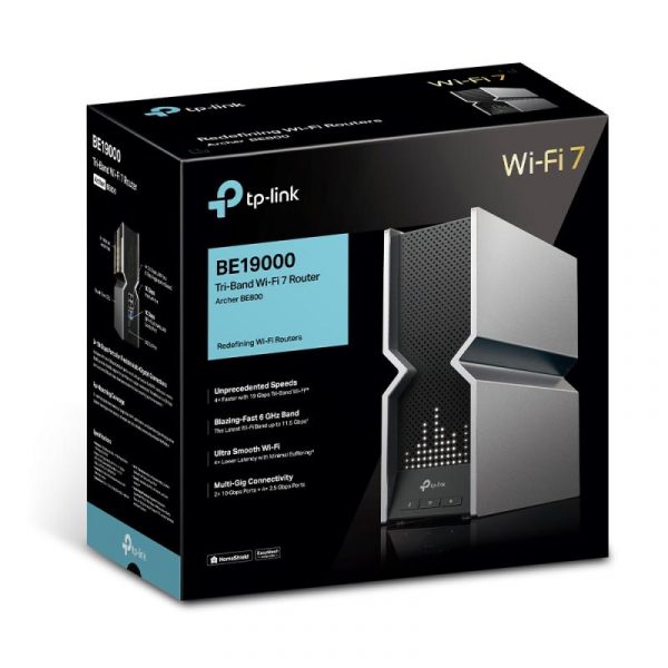TP-LINK Router wireless TRi-Band Archer BE800, Otel inoxidabil, BE19000, Viteze - imagine 12