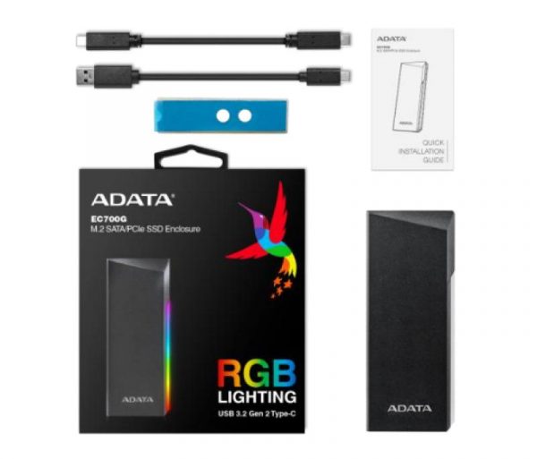 Rack extern SSD/HDD Adata EC700G M.2, USB 3.2 Gen2 Type - imagine 3
