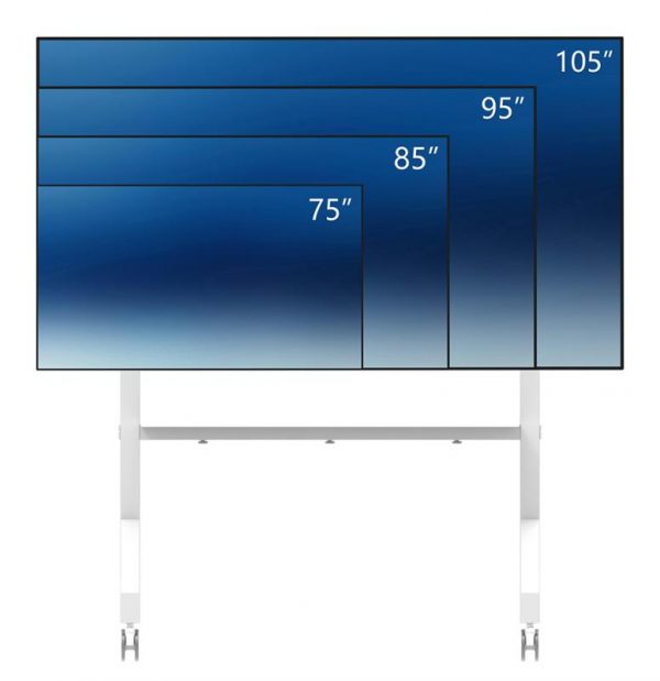 Stand podea mobil/fix Neomounts FL50-575WH1; pentru display-uri cu diagonale 65"-110", - imagine 5