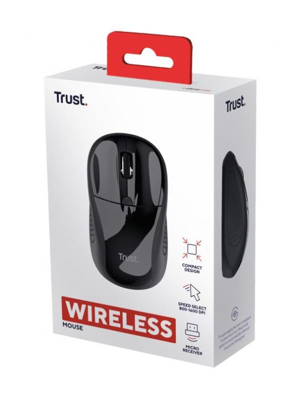 Mouse Trust Wireless, rezolutie maxima 1600 DPI, negru - imagine 9