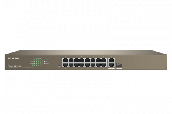 IP-COM switch F1218P-16-250W, 16-Port 10/100Mbps + 2 Gigabit + 1 - imagine 3