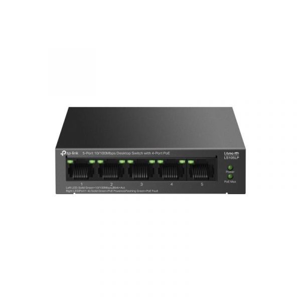 "5-Port 10/100 Mbps Desktop Switch with 4-Port PoE PORT: 4× - imagine 7