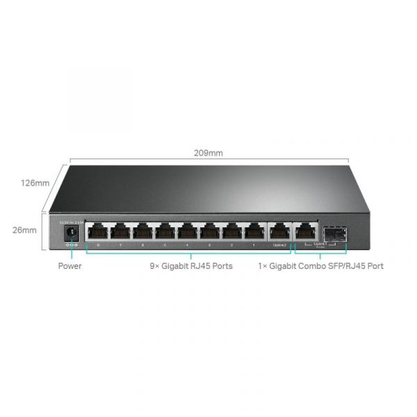 Switch TP-Link TL-SG1210MPE, 9 port, 10/100/1000 Mbps - imagine 6