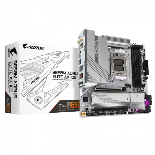 Placa de baza Gigabyte B650M AORUS ELITE AX ICE AM5 - imagine 5