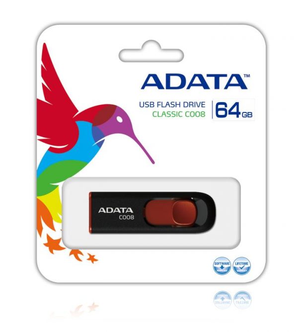 Memorie USB Flash Drive Adata C008, 64GB, USB 2.0, negru - imagine 4