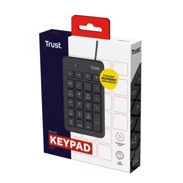Trust Xalas USB Numeric Keypad, neagra - imagine 8