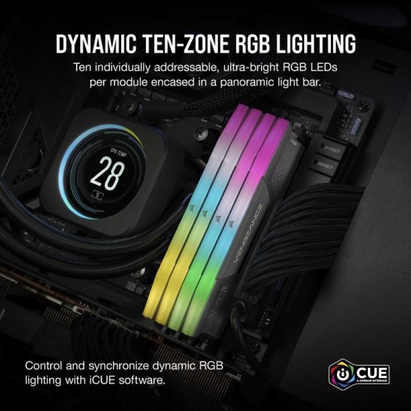 Memorie RAM Corsair Vengeance RGB 32GB DDR5 5600MHz CL36 Kit - imagine 12